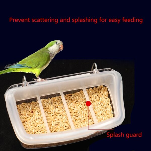 Bird Feeding Box Splashproof Dispenser Parrots Feeding Bowl Birds Cage Hanging Feeder Plastic Dropshipping - Image 11
