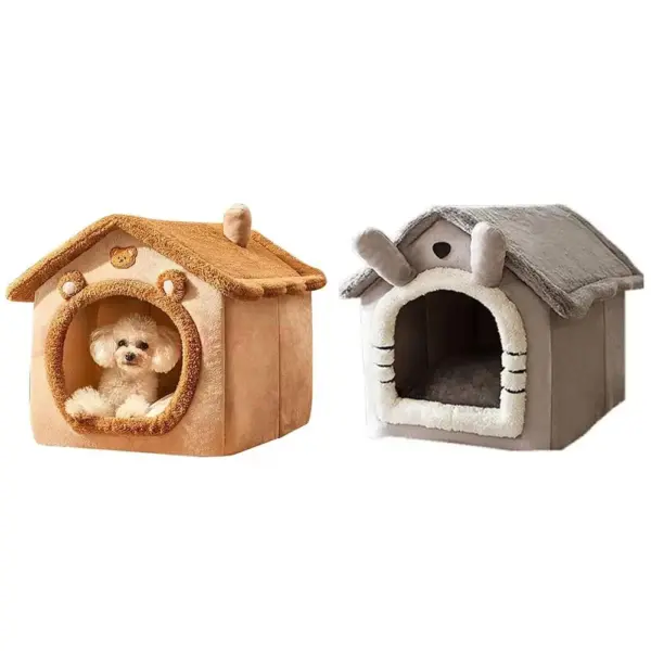 Verdicktes Haustier warmes Haus Katze und Hundehütte Winter warm universell für alle Jahreszeiten abnehmbar und wasch bar niedlich neu bequem - Image 13