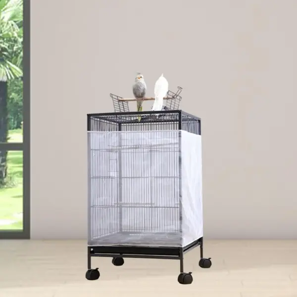 Bird Cage Cover Airy Keeps Cage Clean Breathable Easy to Clean Bird Cage Catcher for Cockatoo Bluebirds Parrot Parakeet Budgies - Image 2