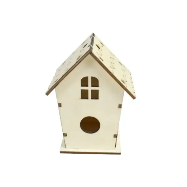 Natural Wooden Bird House Nest for Creative DIY Handmade Crafts Decorative Simulated Box for Bluebird Finch Wren Chickadee - Image 5