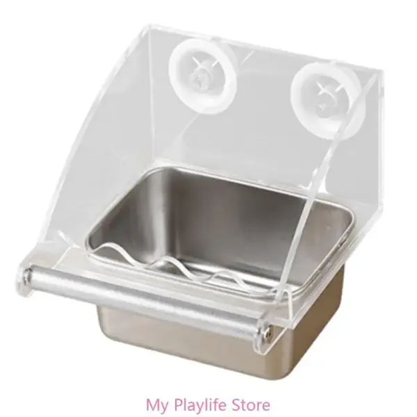 Bird Feeding Bowl Feeding Box Pet Parrot Cage Feeder Parrot Feeder Cage for Budgies Canaries Cockatiels Finches - Image 7