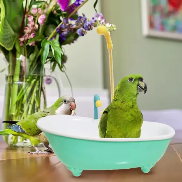 Parrot Automatic IntelligentBath Bird Shower Bathtub Supplies Blue Cute Plastic Cage AccessoriesHousehold Accessory Bird Bath - Image 13