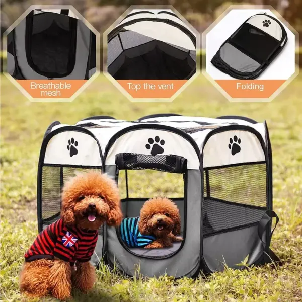 Tragbares, faltbares Katzenzelt, Katzenhaus, tragbar, zusammenklappbar, für Outdoor-Reisen, Haustierzelt, Katzen-/Hundekäfig, einfache Bedienung, große Katzen-/Hundezäune - Image 17