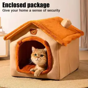 Verdicktes Haustier warmes Haus Katze und Hundehütte Winter warm universell für alle Jahreszeiten abnehmbar und wasch bar niedlich neu bequem