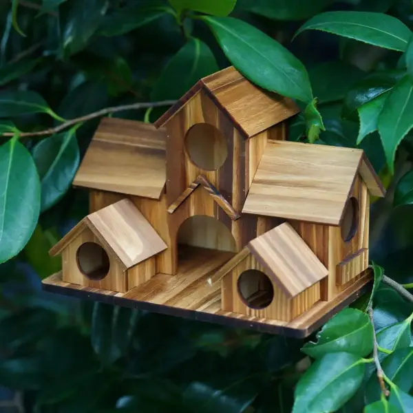 Bird House Room Wood Families Bluebird Finch Hanging Birdhouse For Garden Waterproof And Wear-resistant Pet Supplies - Image 9