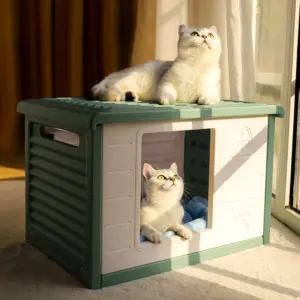 HOOPET Katzenstreu Katzenhaus Cottage Sommer Outdoor Regenfeste Hundehütte Katzenhaus Streunende Katze Outdoor Nester