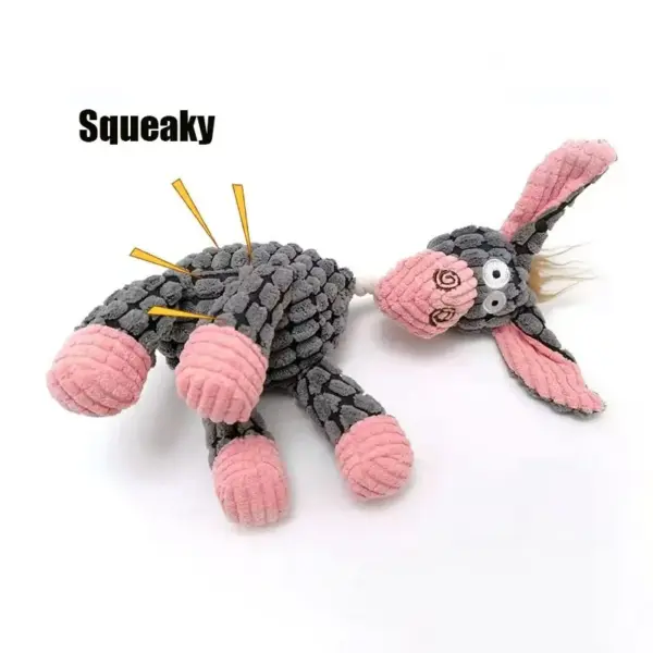 Quietschendes Hundespielzeug aus Plüsch, Eselform, Haustierspielzeug, bissfest, quietschendes Spielzeug für kleine und große Hunde, langlebiges Kauspielzeug für Backenzähne, Trainingsspielzeug - Image 4
