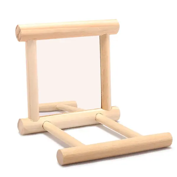 Bird Mirror Wooden Interactive Play Toy With Perch For Small Parrot Budgies Parakeet Cockatiel Conure Lovebird Cage Accessories - Image 7