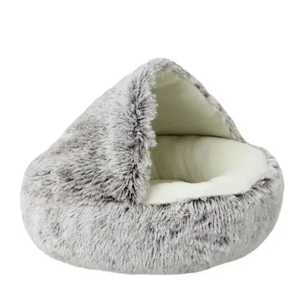 Katzen- und Hundebett, Haustiermatratze, zum Schlafen, warmes, weiches Plüsch-Haustierbett mit Bezug, runde Nesthöhle für kleine Hunde, Kätzchen - Image 9