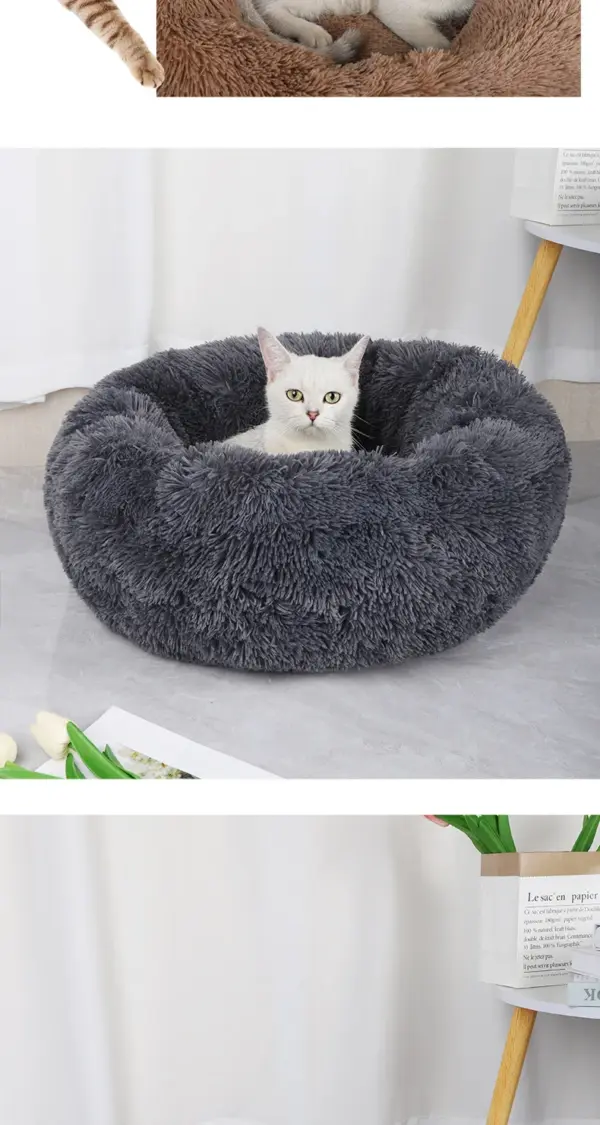 Plüsch-Haustiernest für Zuhause, Winter-Katzennest, Hundenest, warm, abnehmbar und waschbar, rundes Katzennest, Haustierbett, saisonale universelle Dekoration - Image 22