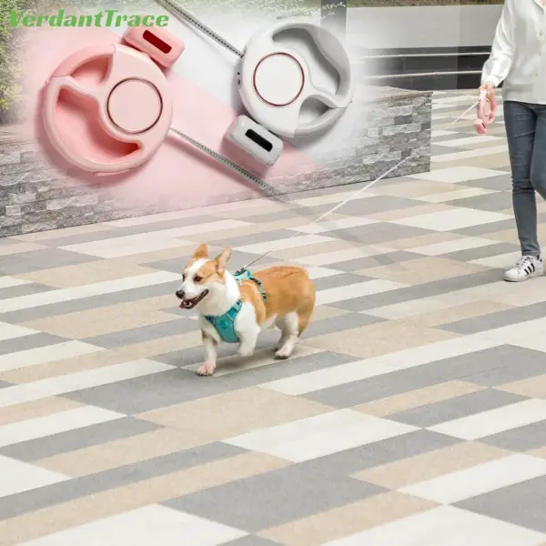 Retractable Dog Leash Reflective Rope Safety Release Built-in Poop Bag Holder Long Battery Life U-Shaped Safety Release for Pet - Image 4