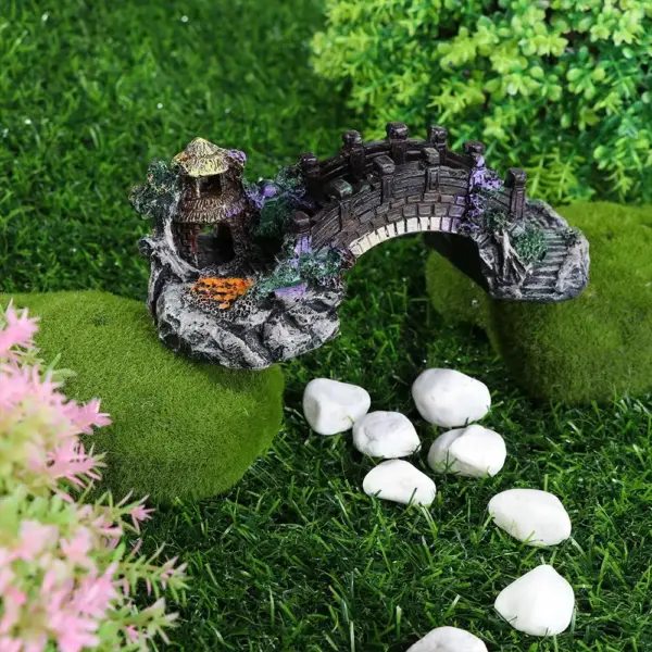 Aquarium Zubehör Laube Baum Pflanze gefälschte Landschafts bau Aquarium Ornament künstliche Brücke Steingarten Harz Aquarium Ornamente - Image 13