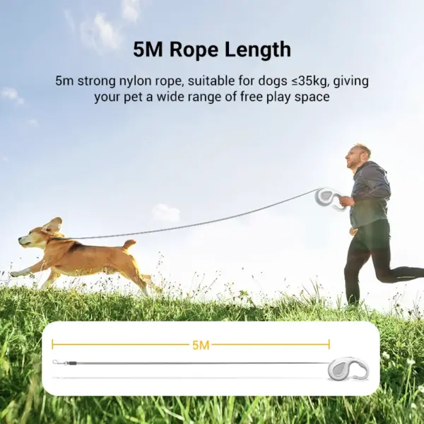 ROJECO Retractable Dog Leash Automatic 5M Extendable Rope For Outdoor Travel Walking Hiking Running Dog Pet Lead Traction Rope - Image 2