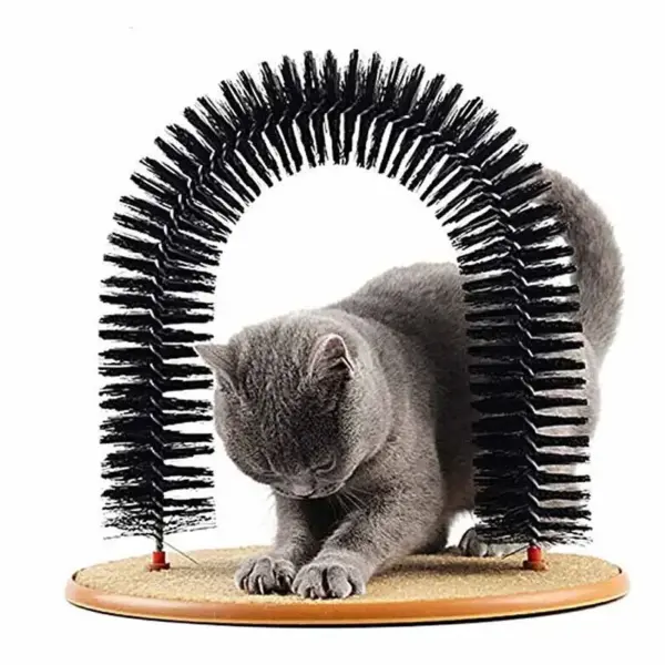 Katzenspielzeug Bogen Selbst Grooming Pamper Katze mit einer Massage Pflege Reibbürste mit Kratzpad Spielzeug für Katzen Interaktives Spielzeug - Image 5