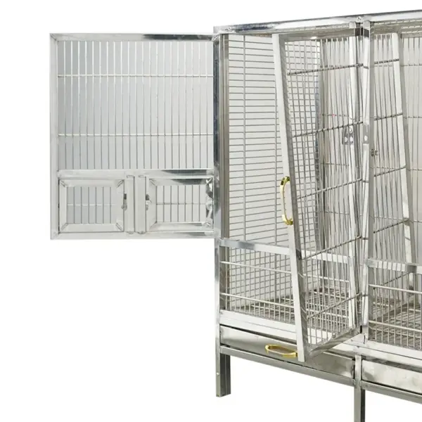 Love Bird Double Cage Stainless Steel Large Vintage Bird Cage Jaulas De Cotorras Luxury Pet Bird Parrot Macaw Breeding Cage - Image 3