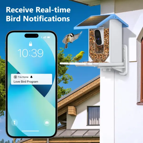 Bird Smart Feeder with Camera 2.4K Solar Low Power Night Vision IP66 Waterproof WIFI of 4G Connect Real Bird Species Feeder - Image 15