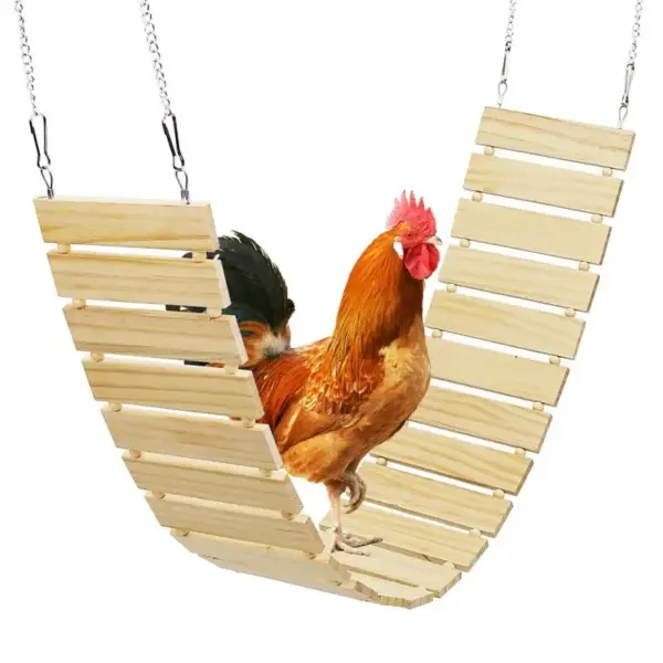 Bird Swings Weatherproof Wooden Bird Stand Heavy Duty Enrichment Toys Boredom-Relief Chicken Coop Accessories For Rooster Parrot - Image 5