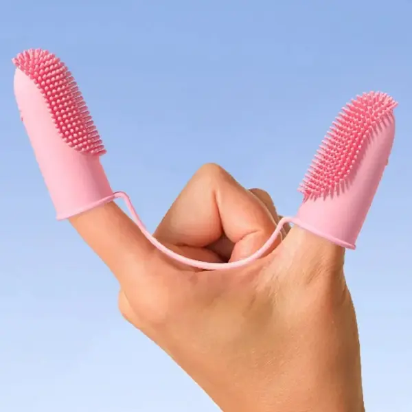Pet Zwei-finger Zahnbürste Hund Katze Pet Liefert Zähne Reinigung Finger Set Oral Reinigung Werkzeuge Pet Zwei-finger zahnbürste Hund Katze - Image 5