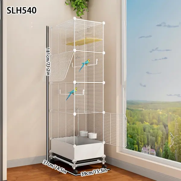 Bird Cage Parrot Cage Extra Large Household Winter House Large Black Phoenix Budgerigar Special Splash-Proof Breeding Cage - Image 5