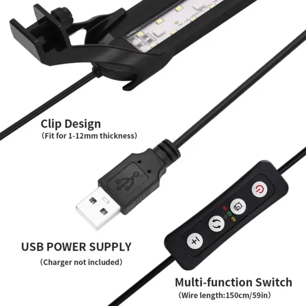 Aquarium Led mit Timer Lichter Für Aquarium Volle Spektrum Aquarium Licht LED Lampe für Wasser Pflanzen USB Aquatische Lampe Licht - Image 9