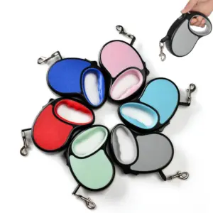 Retractable 3/5m Dog Leashes Automatic Pet Nylon Solid Traction Rope Outdoor Walking Training Lead Roulette Leash Puppy Supplies