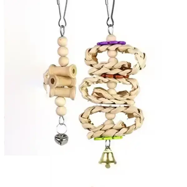 8PCS Bird Toy Set Chew Proof Bird Supplies Small Bird Toys Cloud Ladder Swing Parrot Toys Cage Accessories - Image 4
