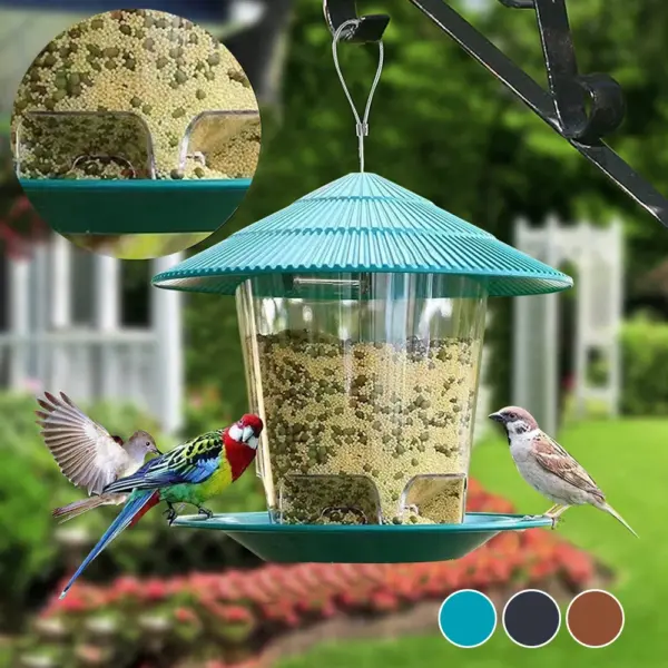 Bird Feeder For Outdoors Hanging Heavy Duty Weather Resistance Wild Bird Feeder Ideas For Bird Lovers Food Container With Rope - Image 16