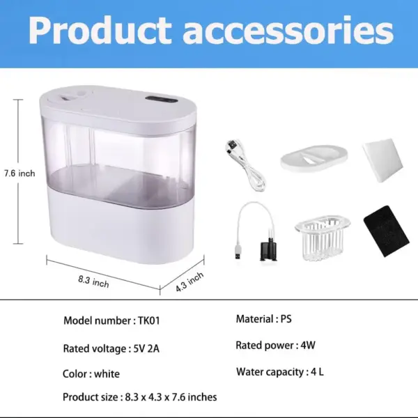 Mini Desktop Kreatives Aquarium USB Eingebaute Wasserpumpe/LED-Licht/Filter Selbstzirkulation Selbstzirkulation Kleiner Goldfischtank - Image 13