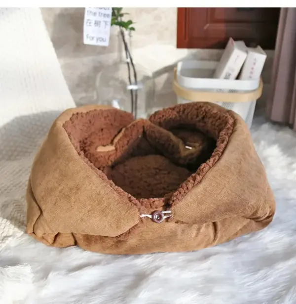 Katzen betten für den Winter warmes Zubehör Kätzchen häuser Hunde bett Korb matte Dinge Kissen Haus Welpen waren Haustier bedarf - Image 8