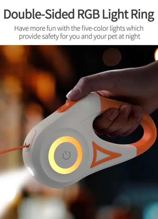 ROJECO 5M Retractable Dog Leash Automatic LED Light Luminous Roulette Leash Rope For Dogs Adjustable Pets Dog Walk Running Leads - Image 13