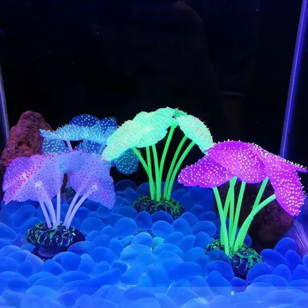 Aquarium Zubehör Anemone Unkraut Fisch Zubehör Kunststoff dekorieren Dekoration simulieren künstlich leuchtende Pflanzen Wasser - Image 15