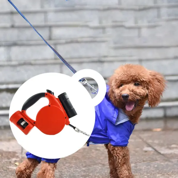 LED Retractable Dog Leash - 5M Telescopic Lead with Poop Bag Dispenser, ABS+Chrome Hook for Pets Less than 20KG,Night Safety - Image 6