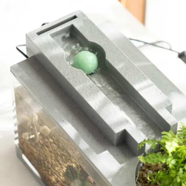 Kleines Aquarium, kreativer Nachahmungsstein, Landschaftsbau, Aquarium mit Filter, geräuschlose Wasserpumpe, Heim-Aquarium-Zubehör, Zubehör - Image 4