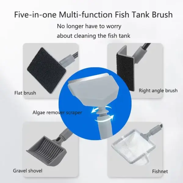 Aquarium Aquarien Reinigungswerkzeuge Kit Algen Tank Reiniger Set Aquarium Reiniger Aquarium Netz Schaber Schwamm Zubehör - Image 6