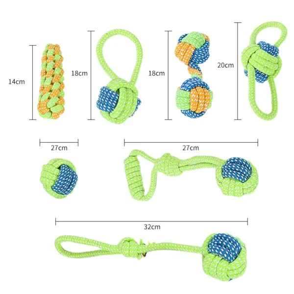 Haustier-Hundespielzeug für große und kleine Hunde, interaktives Baumwollseil, Mini-Hundespielzeug, Ball für Hunde, Zubehör, Zahnbürste, Kauspielzeug für Welpen - Image 6