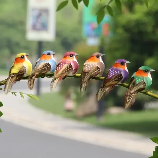 Hot 2pcs Simulation Feather Birds with Clips for Garden Lawn Tree Decor Handicraft Red Birds Figurines Home Decoration - Image 39