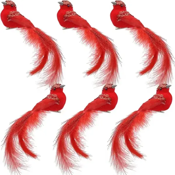 Hot 2pcs Simulation Feather Birds with Clips for Garden Lawn Tree Decor Handicraft Red Birds Figurines Home Decoration - Image 35