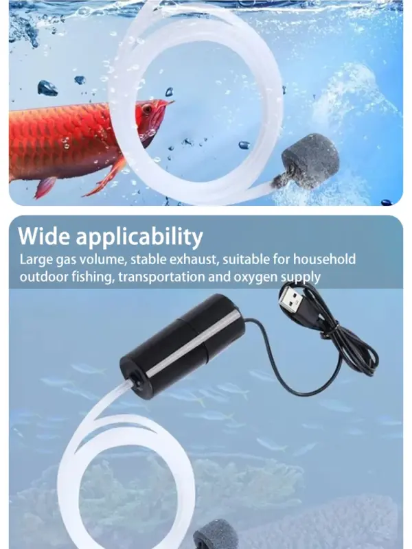 Tragbare USB-Aquarium-Luftpumpe: Mini-Oxygenator für Aquarien und Wasserzubehör - Image 16