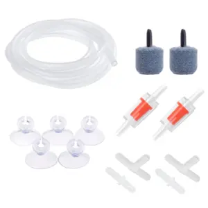 Zubehörset für Aquarien-Luftpumpen mit Luftsteinblasenbelüfter, Rückschlagventilen, Saugnäpfen, Luftschlauch, für die Sauerstoffpumpe im Aquarium