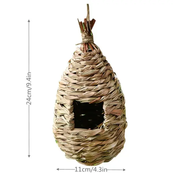 Birds Nest Bird Cage Natural Grass Egg Cage Bird House Outdoor Decorative Weaved Hanging Parrot Nest Houses Pet Bedroom - Image 11