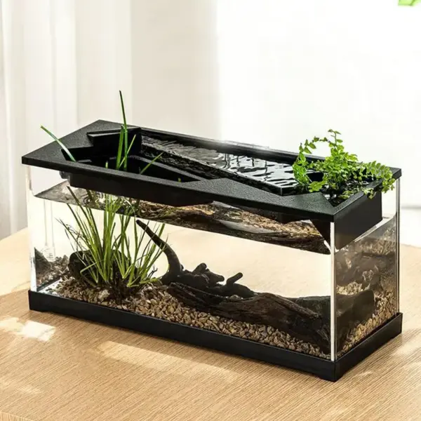 Transparente Acryl-Aquarien mit Filter, kleines Wohnzimmer, Landschaftstank, Aquarien mit Luftpumpe für Tischplatte - Image 2