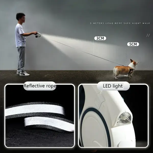 Automatic Retractable Dog Leash 5M Extendable Rope For Outdoor Walking Small Dogs Traction Rope Cat Lead Without Garbage Bag - Image 3
