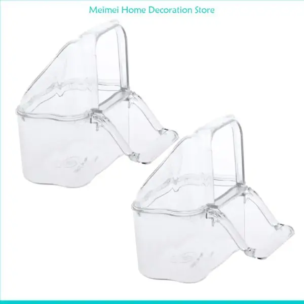 H7BF Bird Feeder with Perch Clear Acrylic Dispenser for Lovebird Canary - Image 7