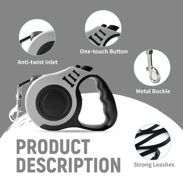 Retractable Dog Leash - 5m Automatic Strong Nylon Lead For Small/Medium Dogs & Cats, Durable Pet Traction Rope Supplies - Image 13