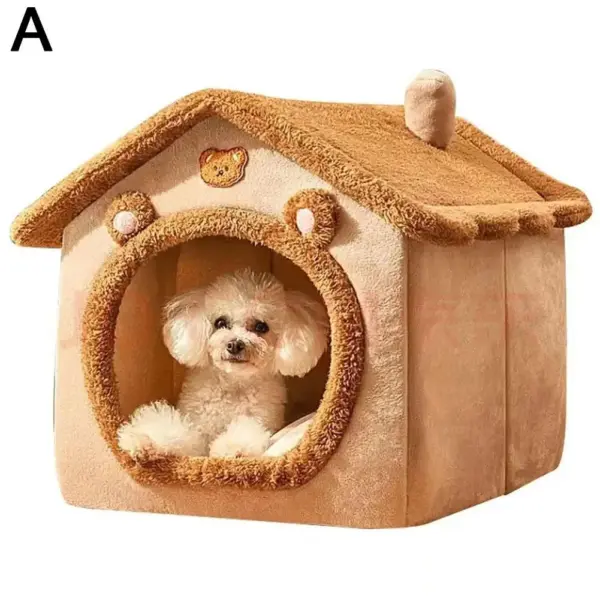 Verdicktes Haustier warmes Haus Katze und Hundehütte Winter warm universell für alle Jahreszeiten abnehmbar und wasch bar niedlich neu bequem - Image 8