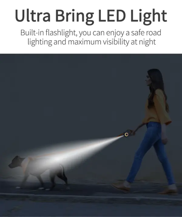 ROJECO 5M Retractable Dog Leash Automatic LED Light Luminous Roulette Leash Rope For Dogs Adjustable Pets Dog Walk Running Leads - Image 14