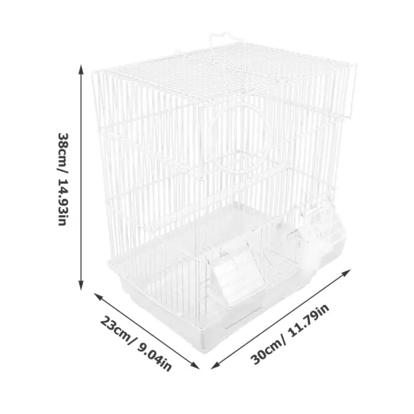 1 Set Birdcage Metal Bird Carrier Portable Outing Parrot Cockatiel Wire Pet Cage Parrot Cage feeder universal pet birds supplies - Image 6