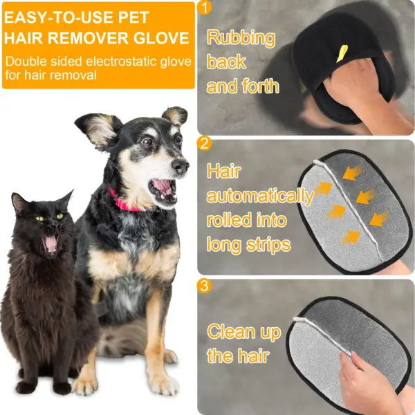 Doppelseitige Fellpflegehandschuhe, Katzenpflegehandschuhe, Fellpflegehandschuhe für Hunde beim Baden, vielseitige Fellpflegehandschuhe für Washi - Image 4