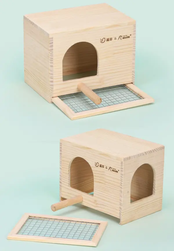 Wooden Bird House Nest Birds Breeding Box Pet Bird House Nest Bird Parrot Breeding Cages Pet Accessories Home Balcony Decoration - Image 2