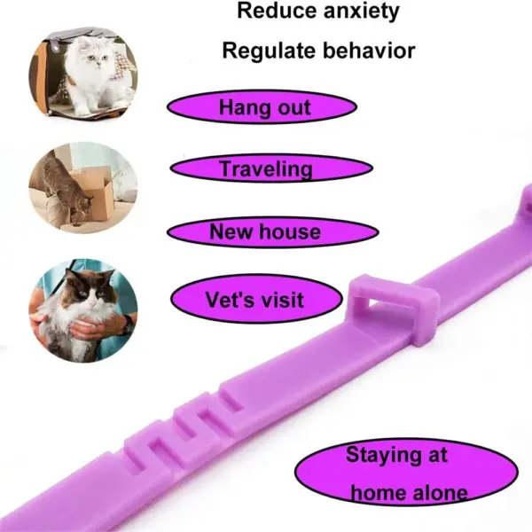 Beruhigendes Haustierhalsband für Katzen und Hunde, verstellbare Angst-Pheromon-Reduzierung, Haustierhalsband, langlebig, natürlich, ruhig, entspannen, beruhigende Halsbänder - Image 2